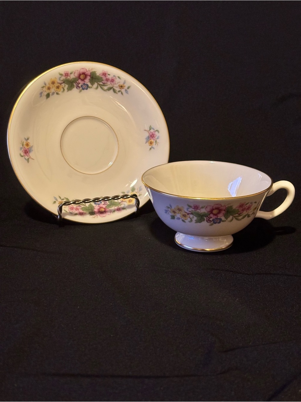 Vintage Floral Lenox Avon S300 Teacup and Saucer Set